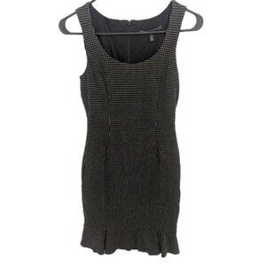 Bodycon Ruffle-Hem Black Sheath Dress 00P White House Black Market